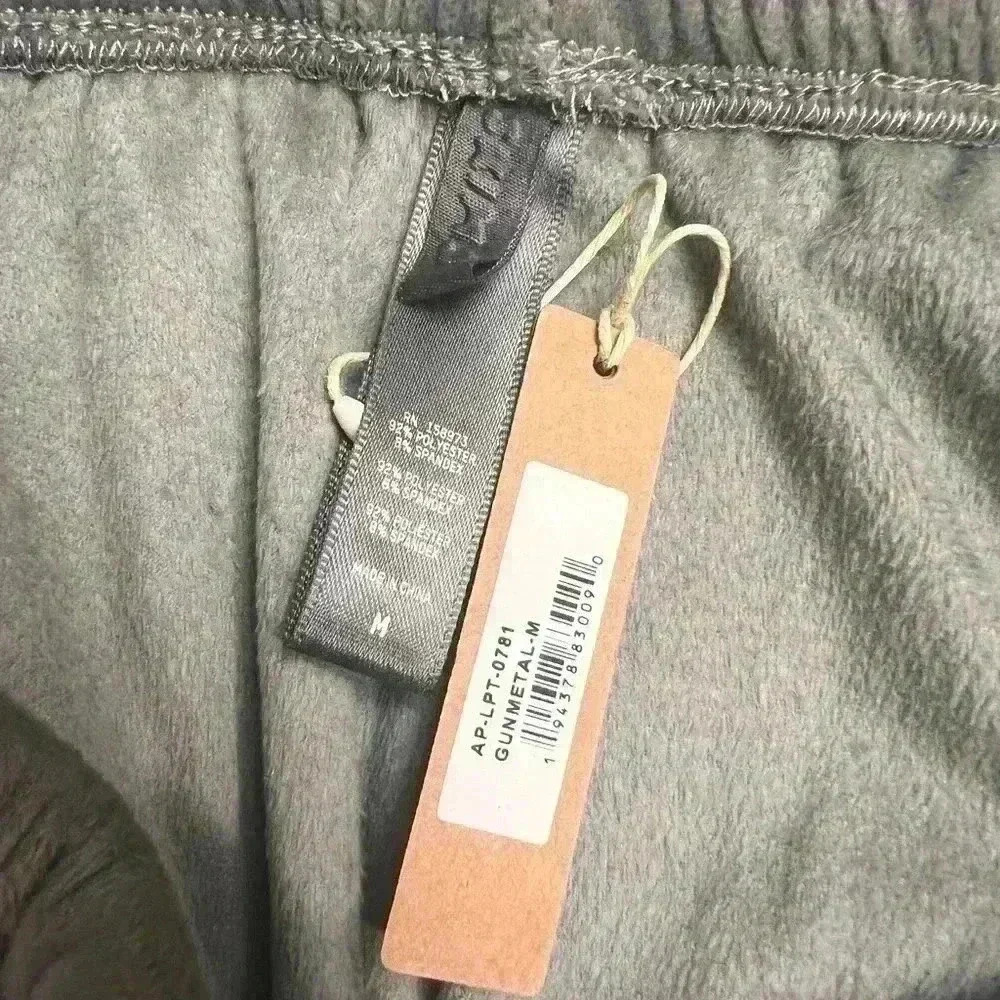 SKIMS VELOUR Wide Leg Track PANTS In Gunmetal Size Medium - Picture 9 of 10